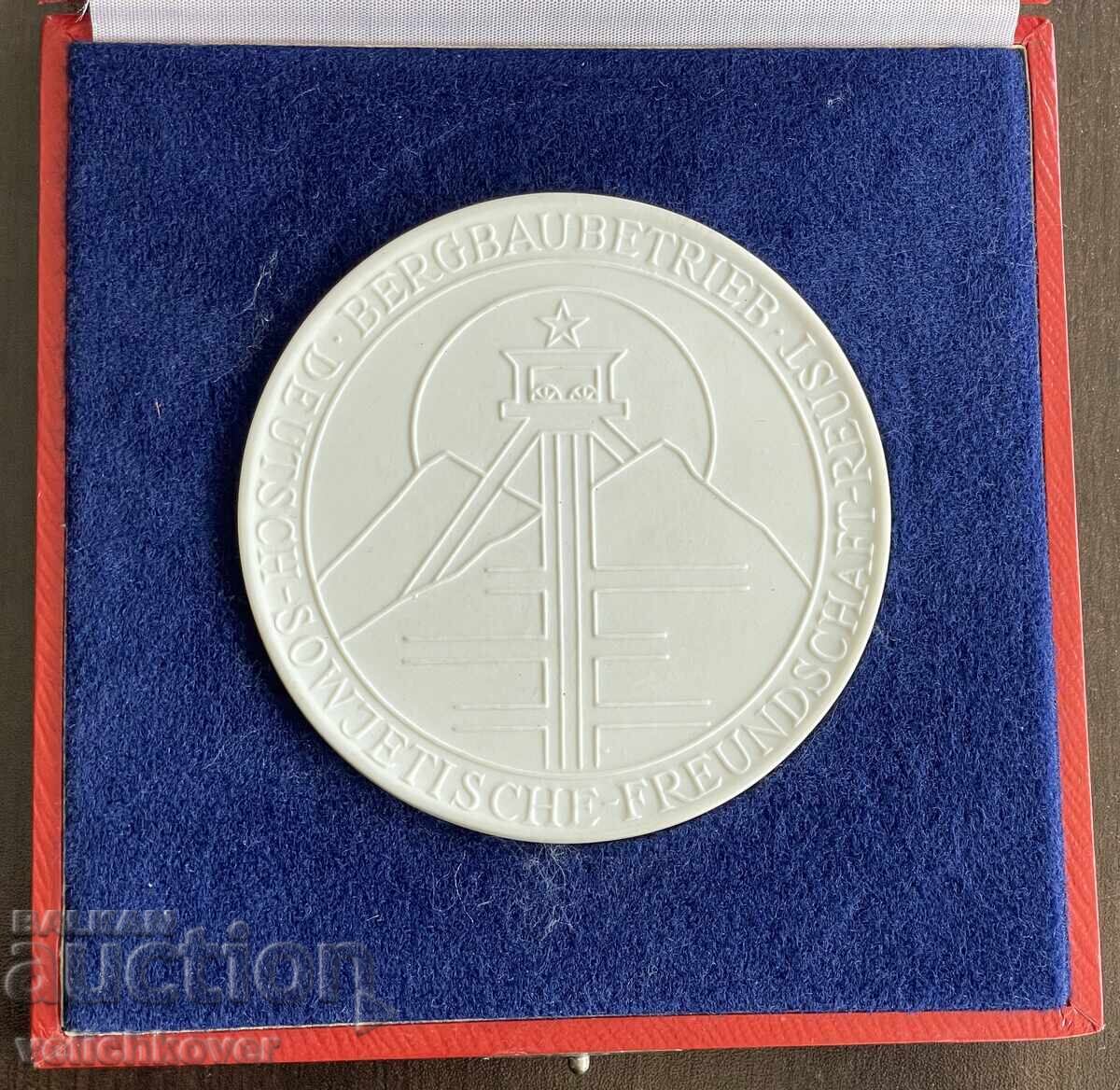 41491 GDR Germany Plaque Meissen Porcelain Mining Combine