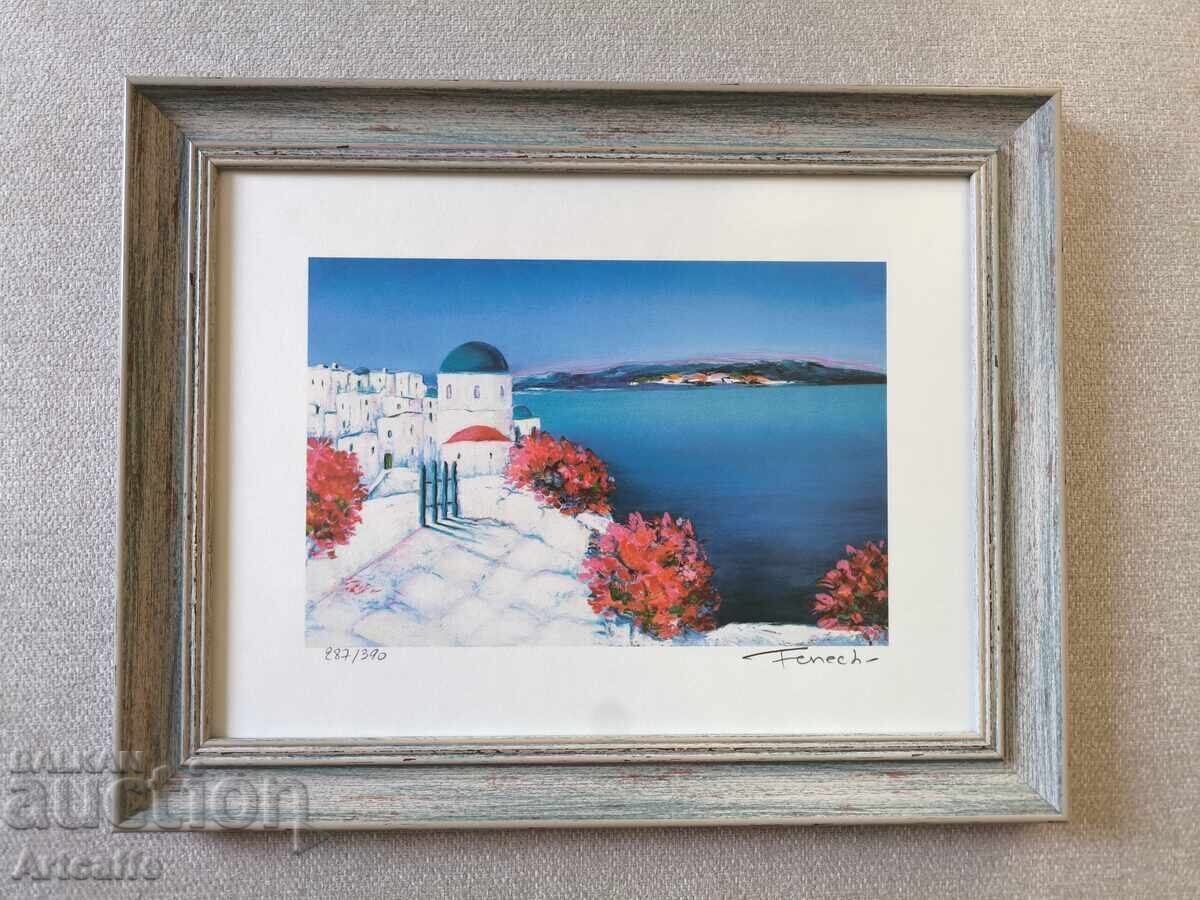 Color lithograph Greece Color lithograph Greece
