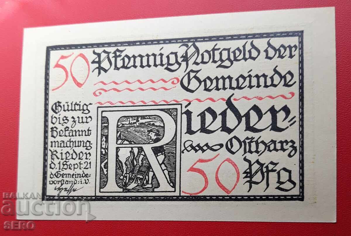Χαρτονόμισμα-Γερμανία-Σαξονία-Rieder-50 pfennig 1921 με τιμή 2.00 BGN | € 1.02