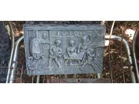 Cast iron panel, figural cast iron