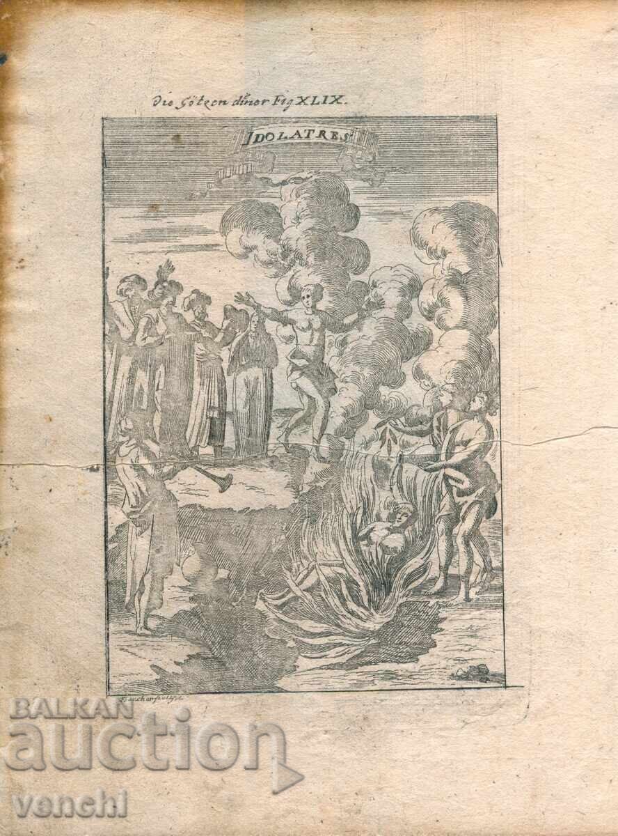1719 - GRAVURĂ MALLET - INDIA, SATI - original 1719 - GRAVURĂ MALLET - INDIA, SATI - original