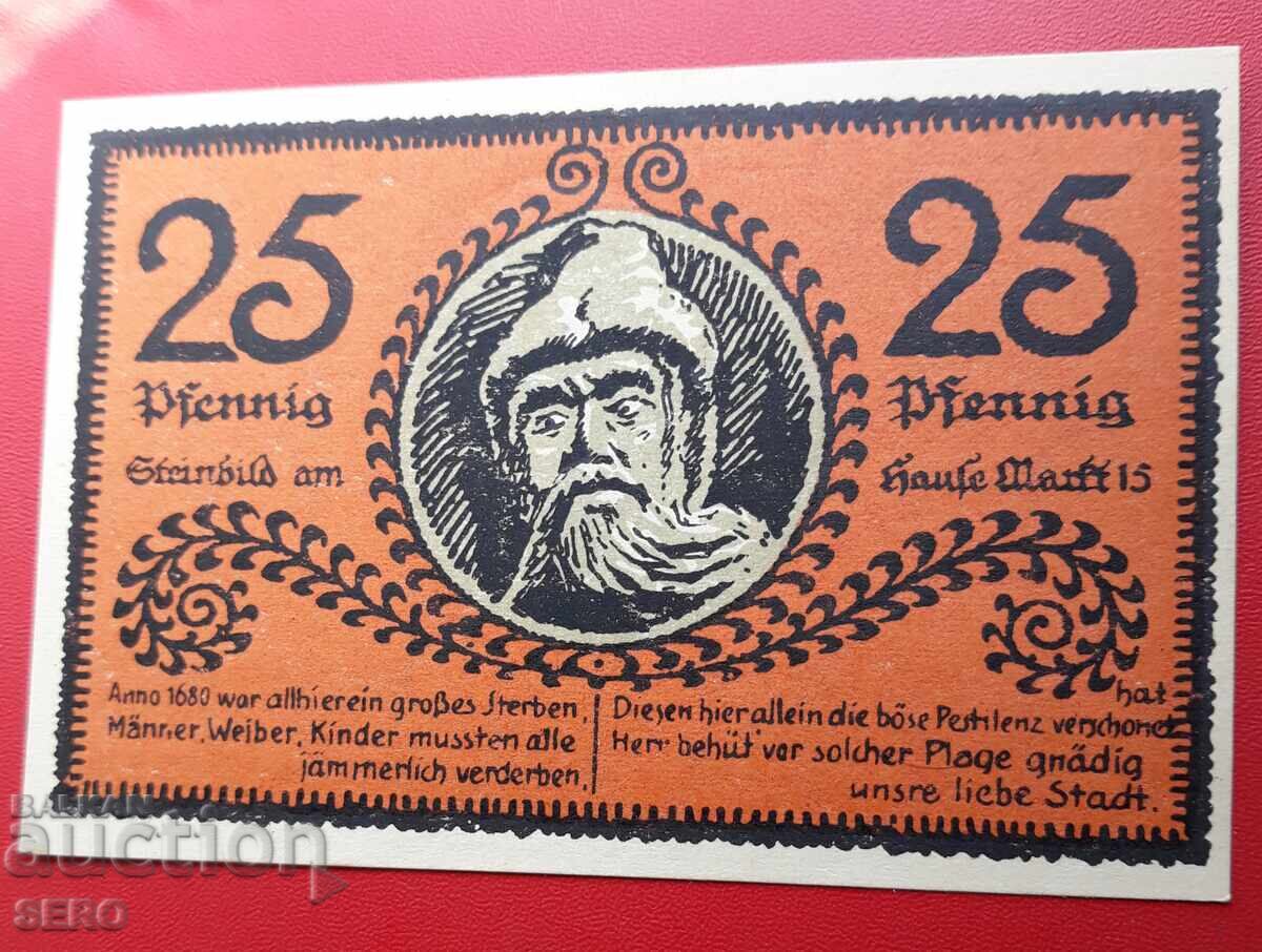 Τραπεζογραμμάτιο-Γερμανία-Βαυαρία-Μόναχο-25 πφένιγκ 1921