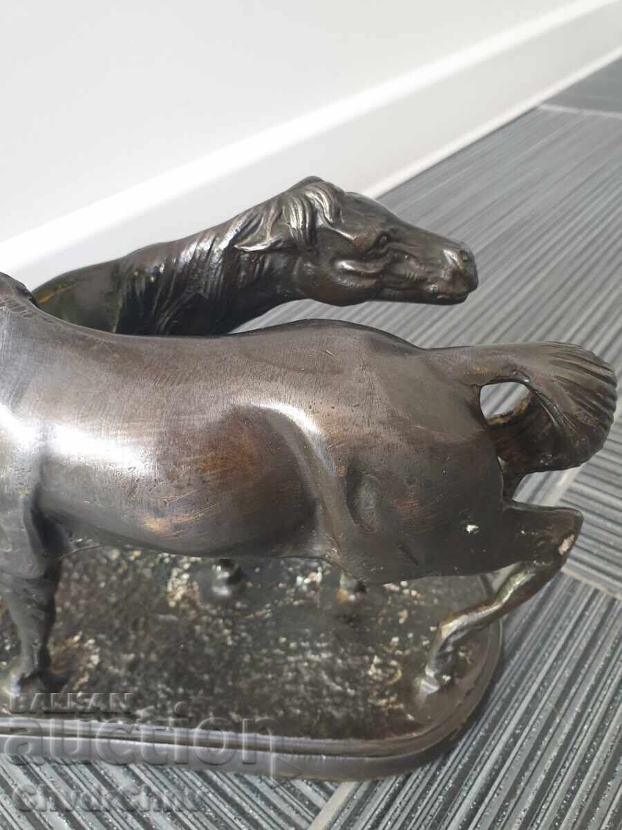 Sculptură/figură veche franceză din bronz cai/Mene statuetă - 6