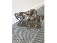 Old French Bronze Sculpture/Figure of Horses/Mene Statuette