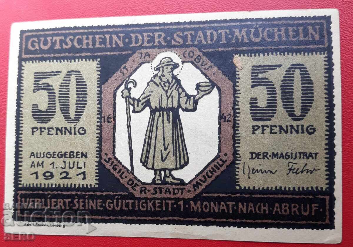 Τραπεζογραμμάτιο-Γερμανία-Βαυαρία-Μόναχο-50 πφένιχ 1921 με τιμή 2.00 BGN | € 1.02