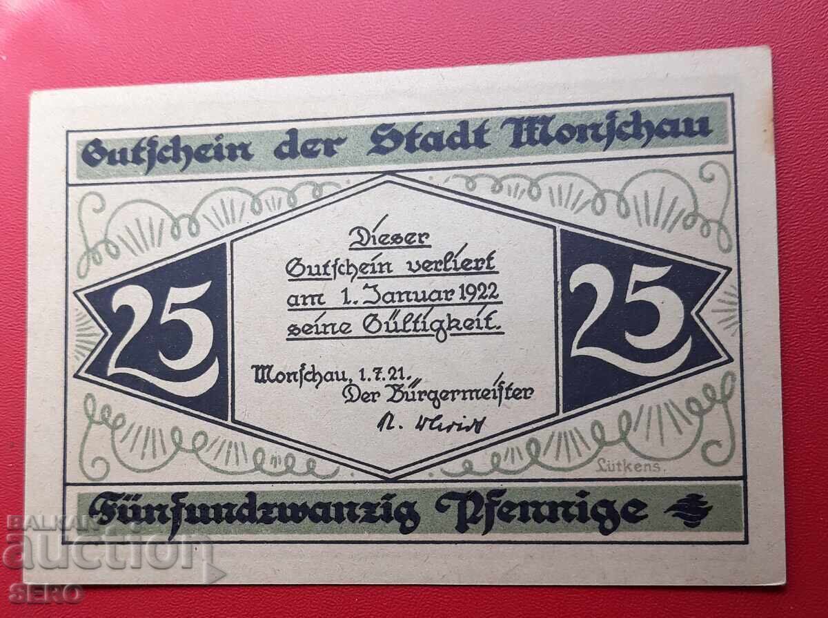 Τραπεζογραμμάτιο-Γερμανία-Β. Ρήνος-Βεστφαλία-Μονσάου-25 πφένιγκ με τιμή 2.00 BGN | € 1.02