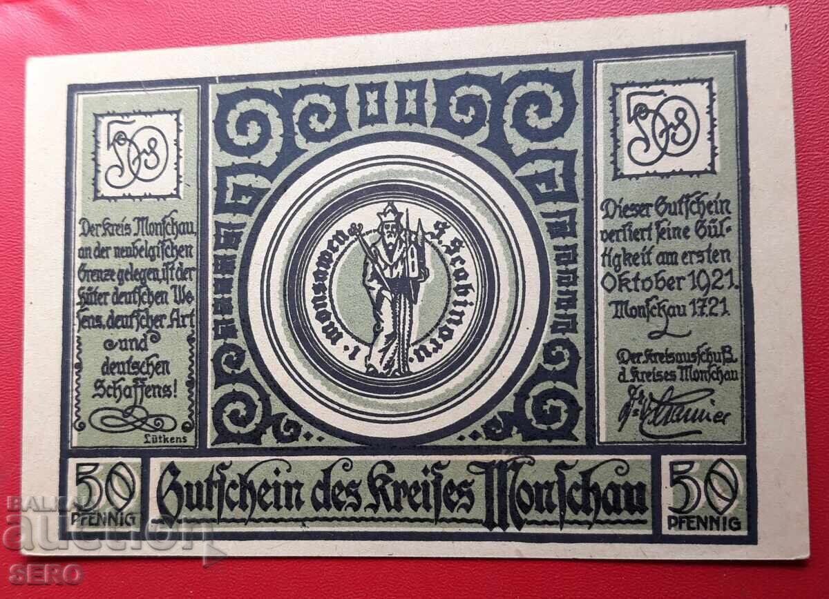 Τραπεζογραμμάτιο-Γερμανία-Βόρεια Ρηνανία-Βεστφαλία-Μονσάου-50 πφένιγκ με τιμή 2.00 BGN | € 1.02