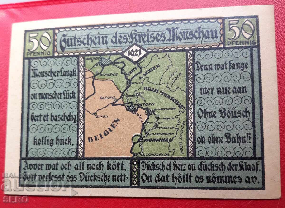 Τραπεζογραμμάτιο-Γερμανία-Βόρεια Ρηνανία-Βεστφαλία-Μονσάου-50 πφένιγκ