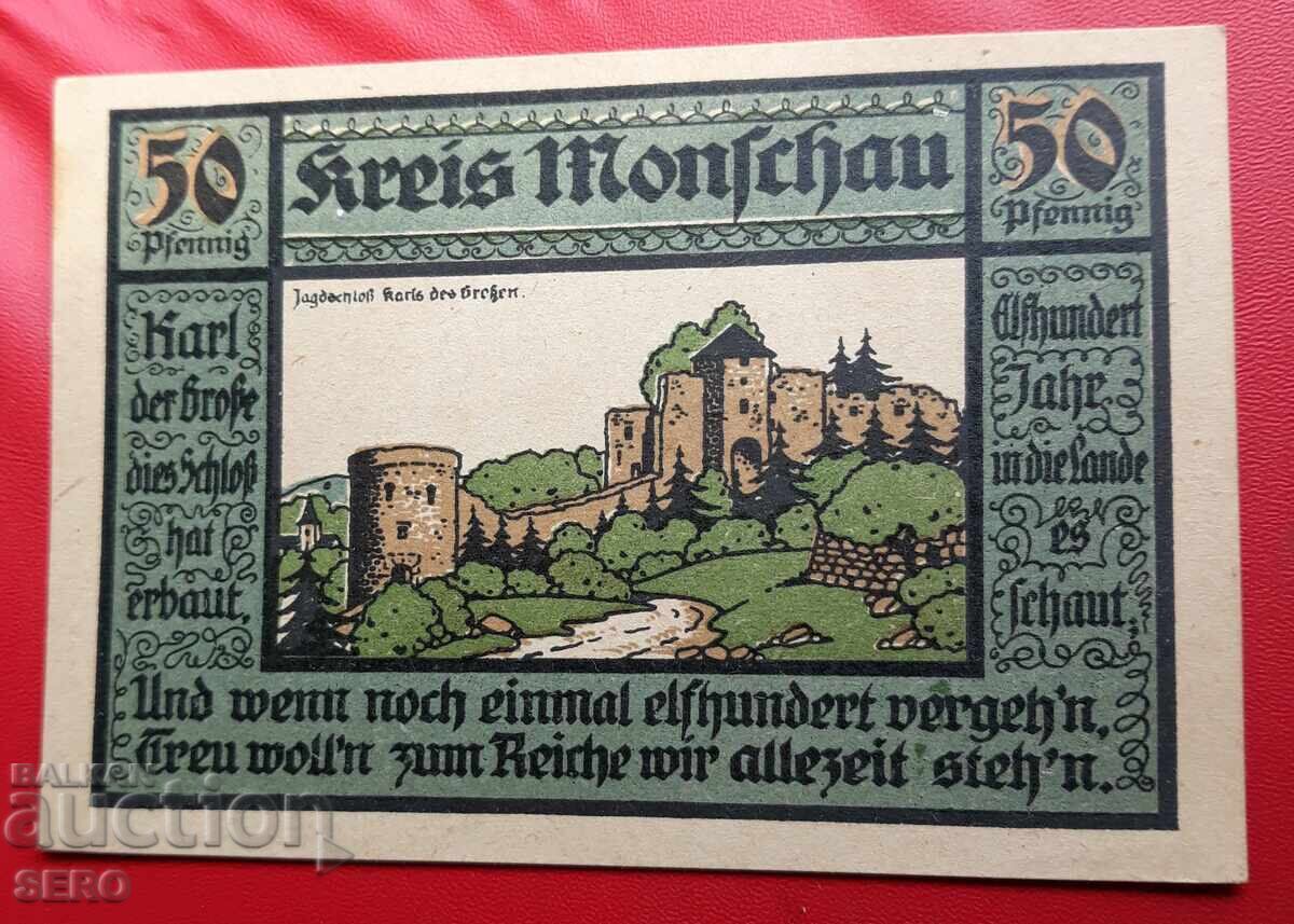 Банкнота-Германия-С.Рейн-Вестфалия-Моншау-50 пфенига