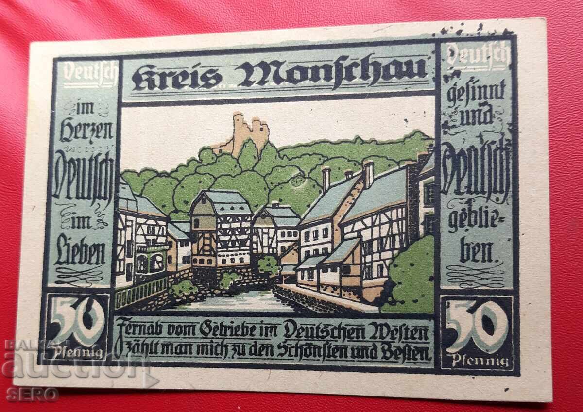 Banknote - Germany - North Rhine-Westphalia - Monschau - 50 Pfennig
