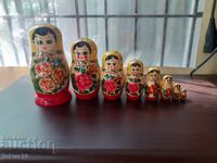 Υπέροχη παλιά ρωσική κούκλα ματριόσκα 8 σε 1 με ετικέτα