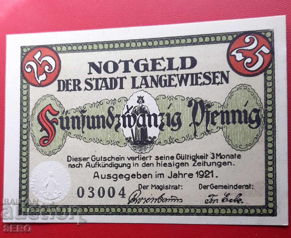 Bancnotă-Germania-Turingia-Langewiesen-25 pfennig 1921 cu preț € 1.02 | 1.99 BGN Bancnotă-Germania-Turingia-Langewiesen-25 pfennig 1921 cu preț € 1.02 | 1.99 BGN