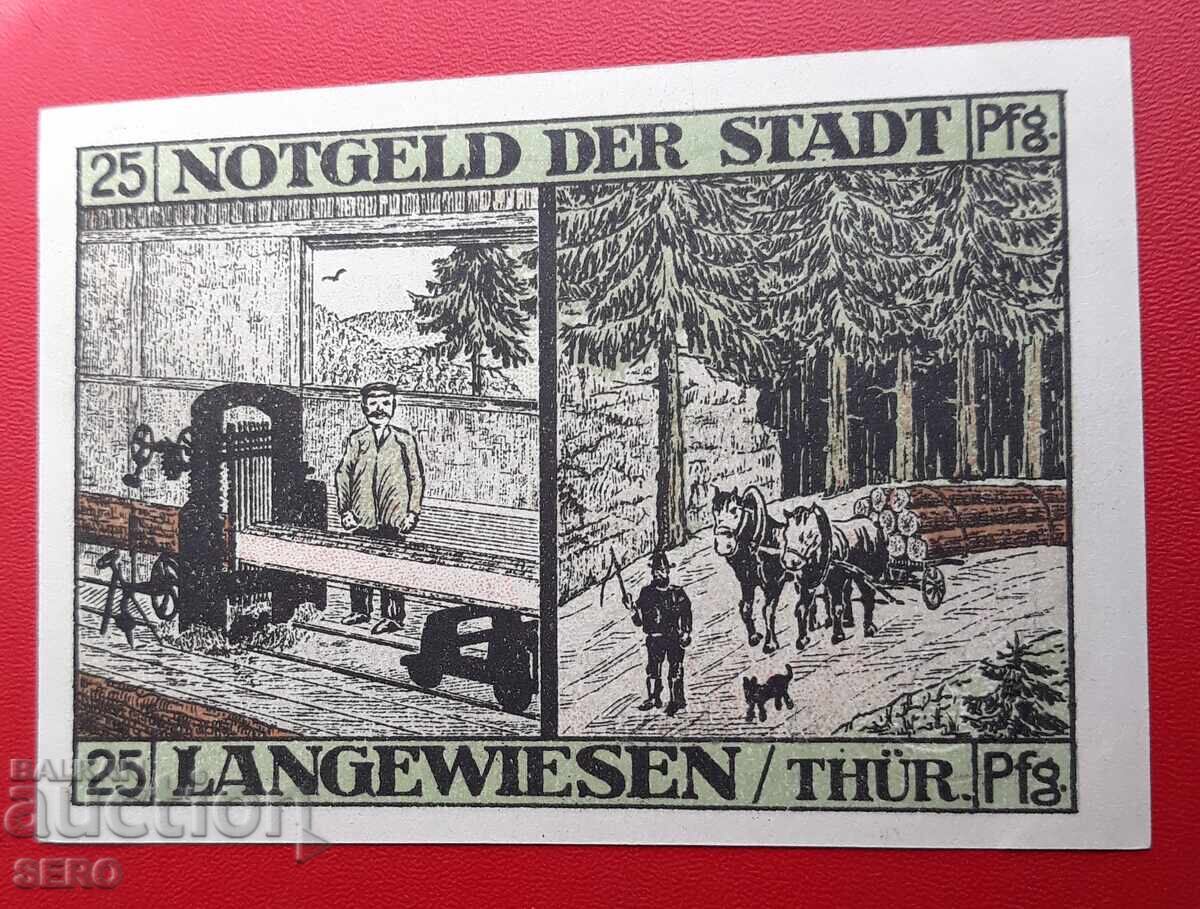 Banknote - Germany - Thuringia - Langewiesen - 25 Pfennig 1921