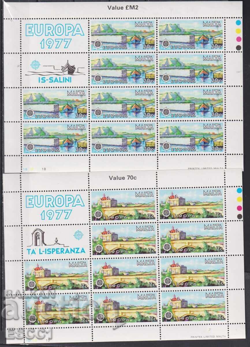 Καθαρές γραμματόσημες σε μικρά φύλλα Ευρώπη ΣΕΠΤ 1977 από Μάλτα Καθαρές γραμματόσημες σε μικρά φύλλα Ευρώπη ΣΕΠΤ 1977 από Μάλτα