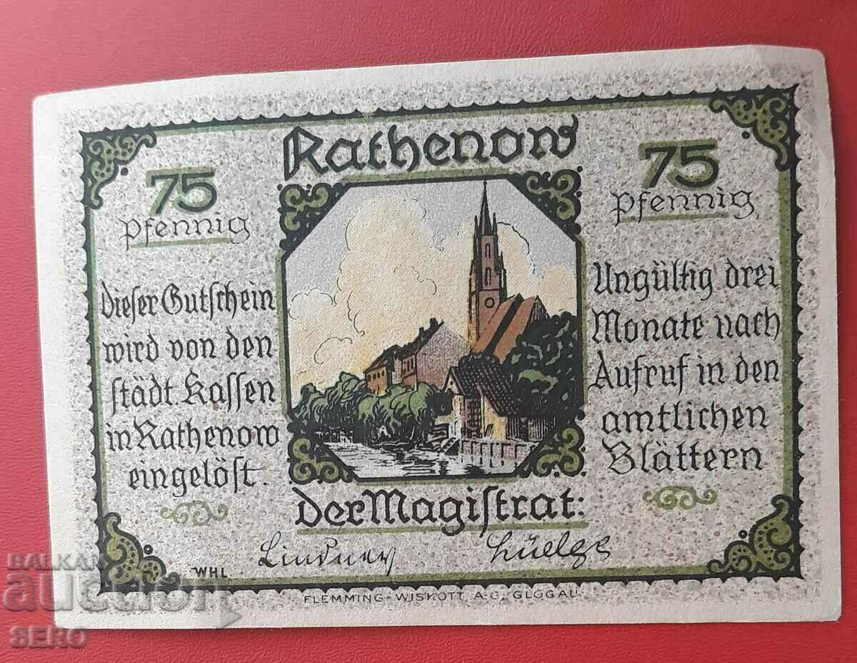 Banknote-Germany-Brandenburg-Rathenau-75 pfennig with price 1.00 BGN | € 0.51