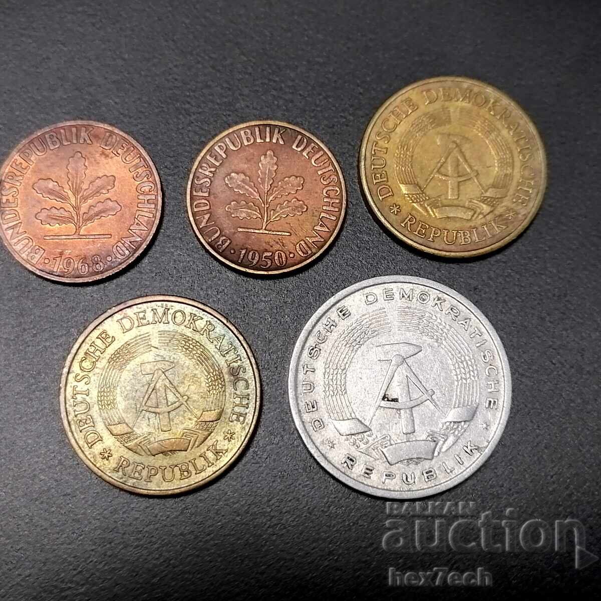 ❤️ ⭐ Παρτίδα νομισμάτων Γερμανίας 5 τεμαχίων ⭐ ❤️ με τιμή 3.50 BGN | € 1.79