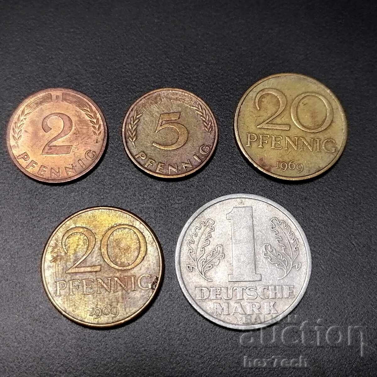 ❤️ ⭐ Παρτίδα νομισμάτων Γερμανίας 5 τεμαχίων ⭐ ❤️