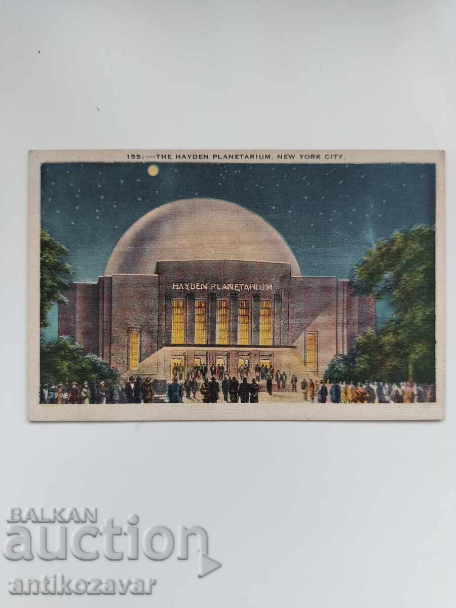 Old postcard of the Hayden Planetarium, New York, USA, 1937
