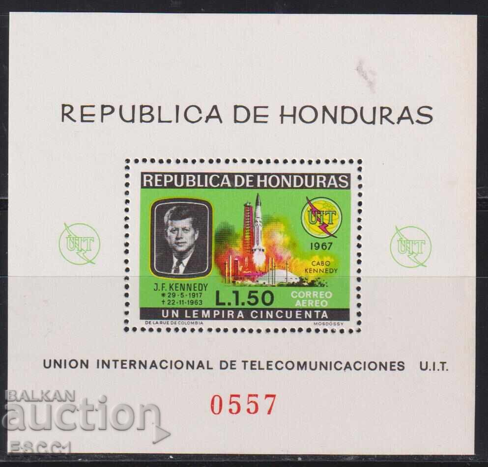Чист блок Телекомуникации UIT 1967 от Хондурас 1968