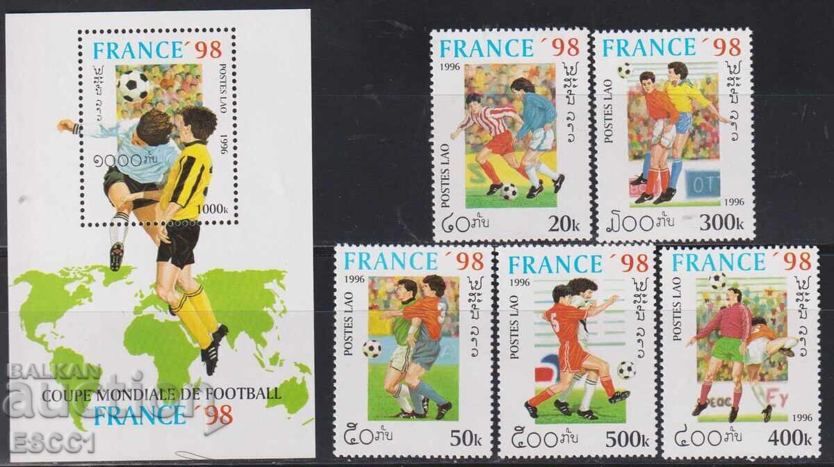 Καθαρές γραμματόσημες και μπλοκ Σπορ Παγκοσμίου Κυπέλλου Ποδοσφαίρου Γαλλία 1998 Λάος 1996