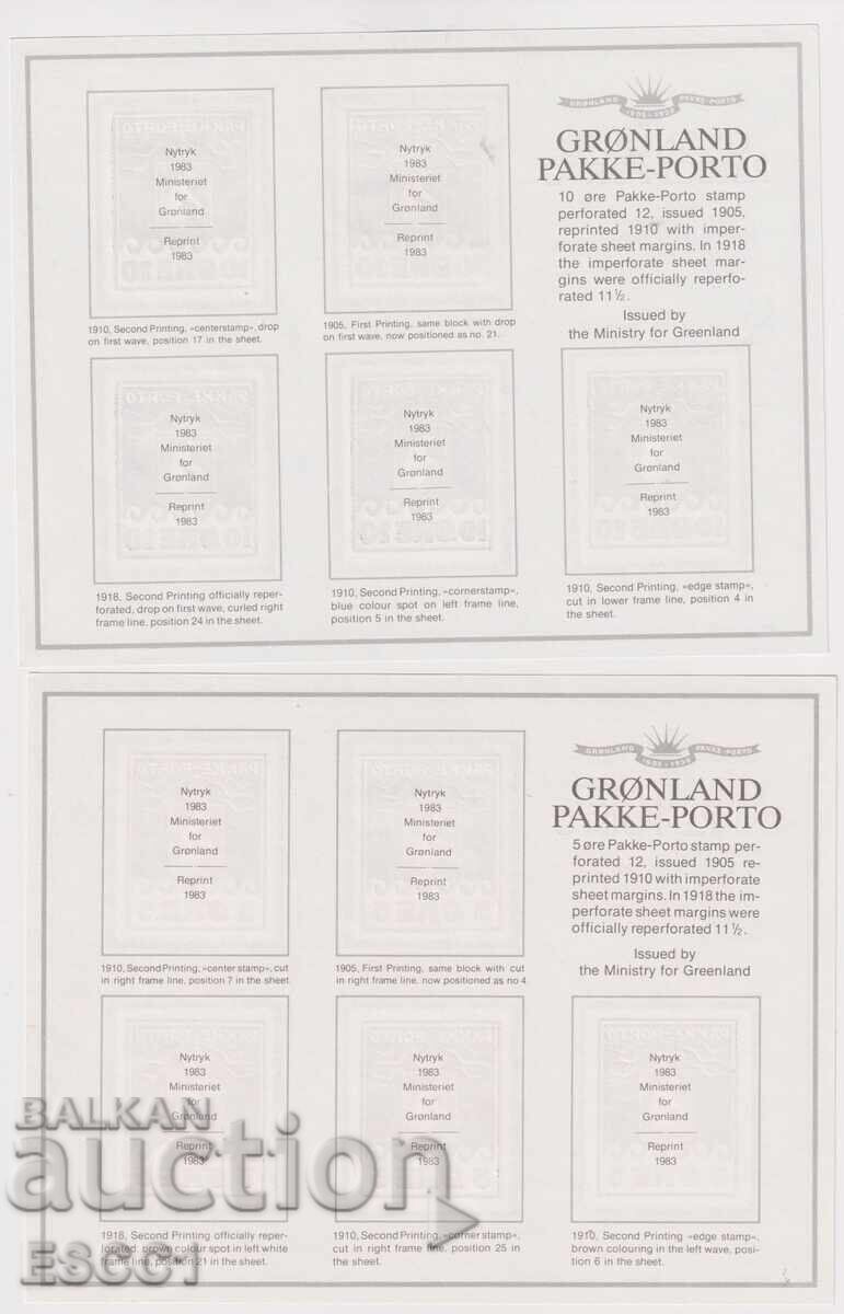 Чисти блокове Колетни марки 1905 Препечатки 1983  Гренландия - 5