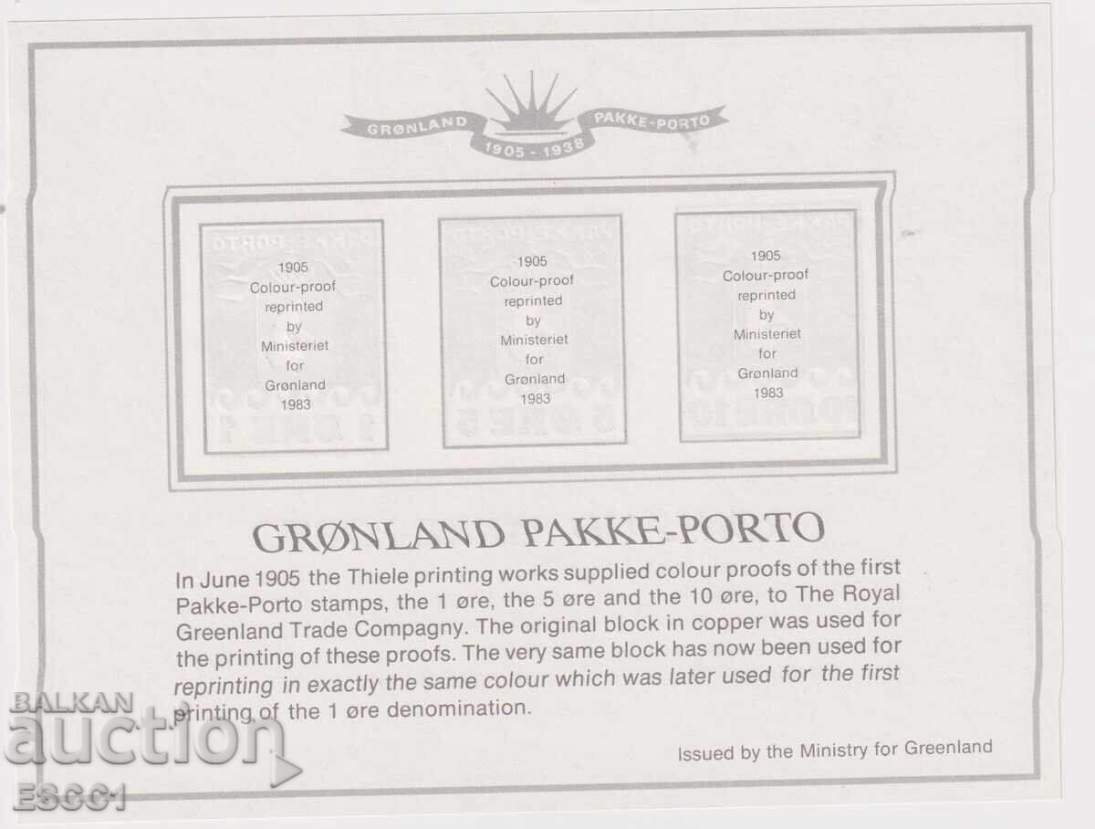 Чисти блокове Колетни марки 1905 Препечатки 1983  Гренландия - 7