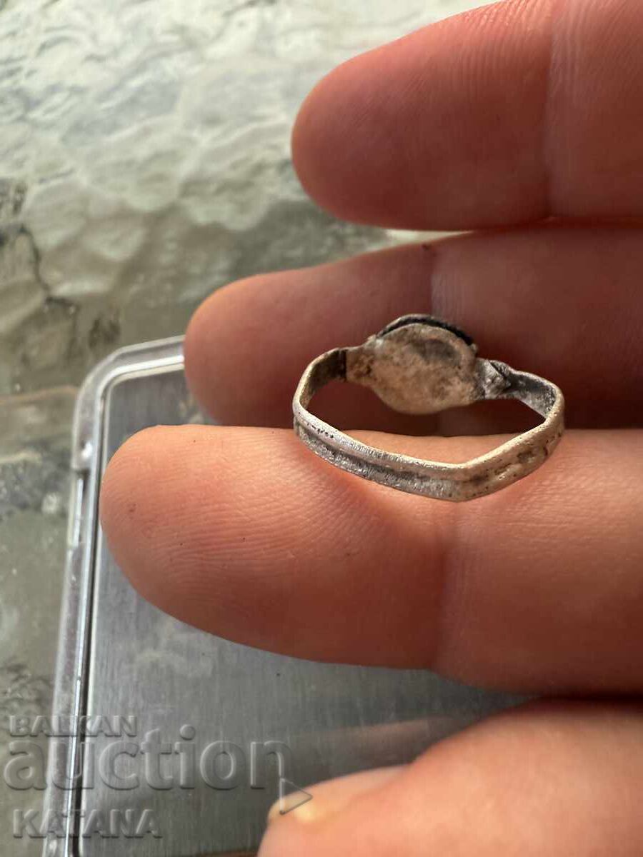 Old silver ring with a stone - 5 Old silver ring with a stone - 5