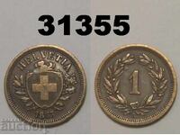 Switzerland 1 Rappen 1853 VF Rare