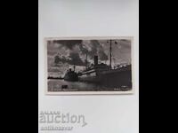 Стара картичка на пристанището в гр. Сталин (Варна), 1954г.