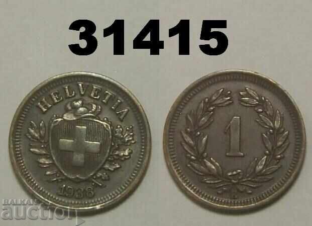 Швейцария 1 рапен 1938 XF Швейцария 1 рапен 1938 XF