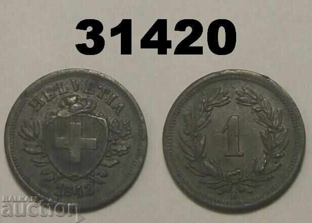 Швейцария 1 рапен 1943 цинк Швейцария 1 рапен 1943 цинк