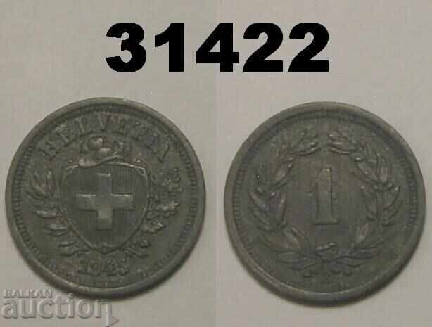 Switzerland 1 Rappen 1945 Rare Zinc