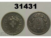 Elveția 2 rappen 1866 VF+