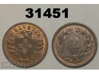 RR! Ελβετία 2 ραπέν 1910 AU/UNC Σπάνιο