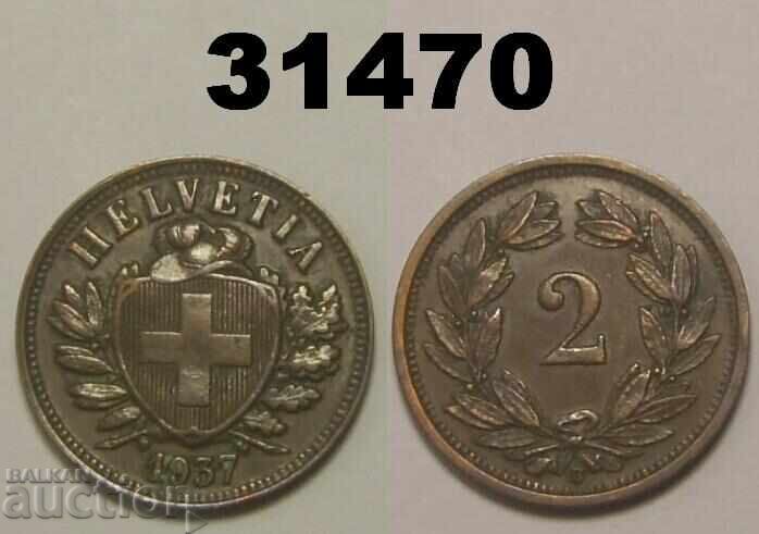 Ελβετία 2 ραπέν 1937 XF Ελβετία 2 ραπέν 1937 XF