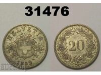 Switzerland 20 Rappen 1859 XF