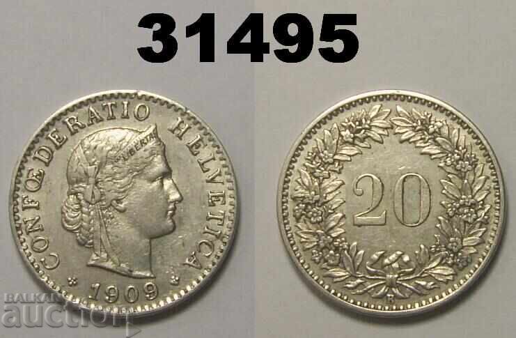 Elveția 20 rappen 1909