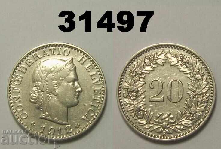 Ελβετία 20 ραπέν 1912 Ελβετία 20 ραπέν 1912