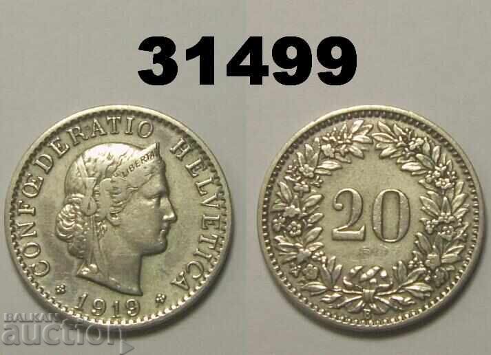 Elveția 20 rappen 1919