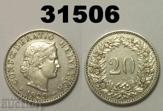 Switzerland 20 Rapen 1929