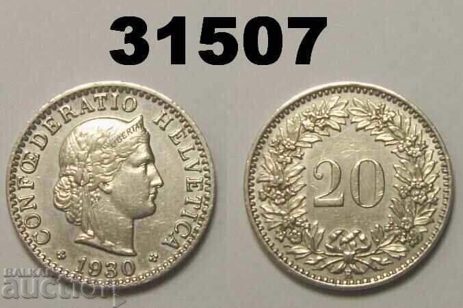Швейцария 20 рапен 1930