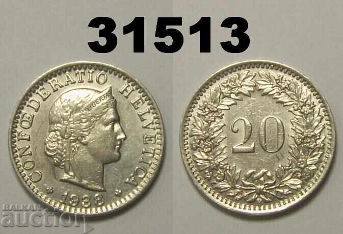 Switzerland 20 Rapen 1938