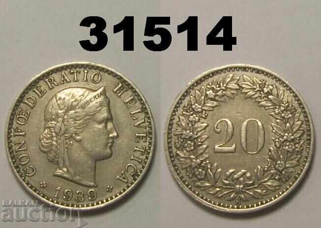 Switzerland 20 Rappen 1939
