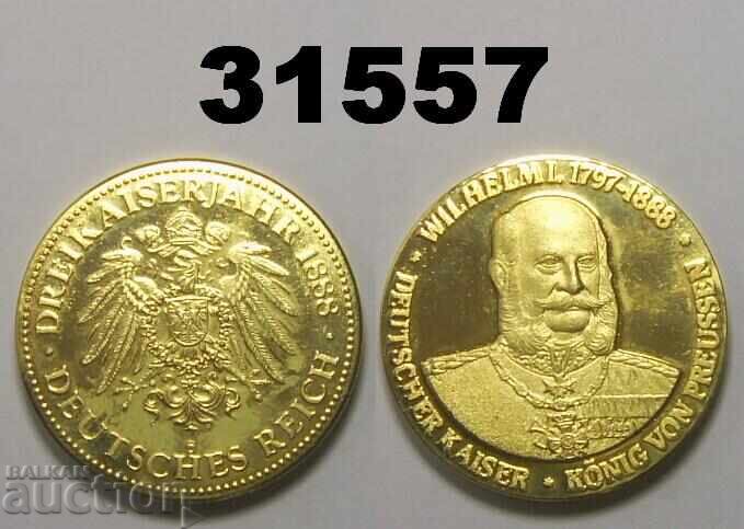 Medalie Dreikaiserjahr 1888 Wilhelm I 1797 - 1888 Medalie Dreikaiserjahr 1888 Wilhelm I 1797 - 1888