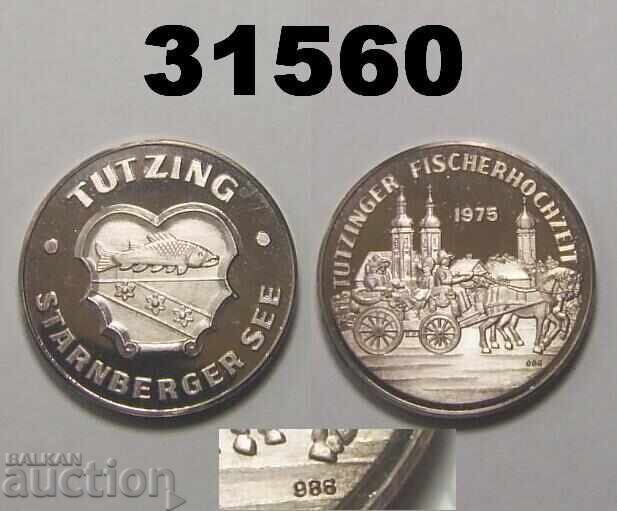 Silver 986 Plaque Medal Tutzing Starnberger See 1975