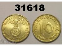 Germania svastică 10 Reichspfennig 1938 F AUNC