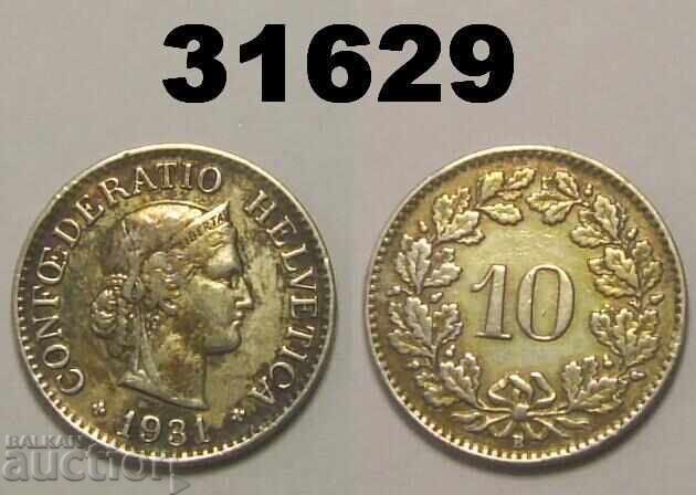 Elveția 10 rapeni 1931 Elveția 10 rapeni 1931