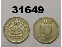 Σουηδία 10 öre 1957 ασήμι