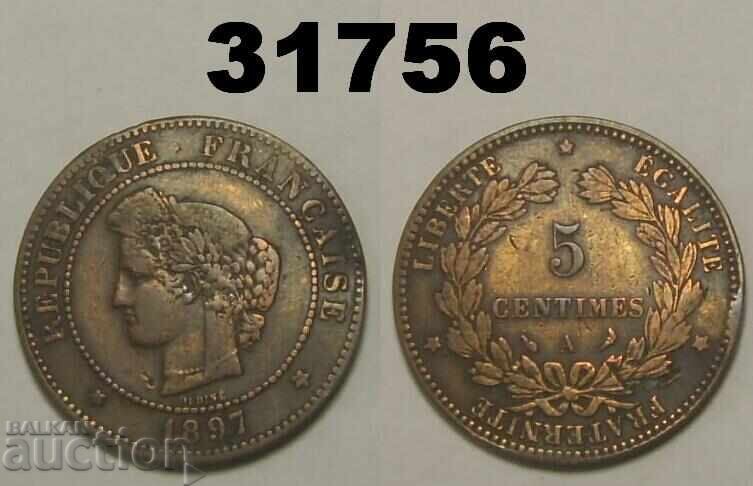 Κατεστραμμένη Γαλλία 5 λεπτά 1897 Α Κατεστραμμένη Γαλλία 5 λεπτά 1897 Α