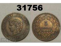 Κατεστραμμένη Γαλλία 5 λεπτά 1897 Α